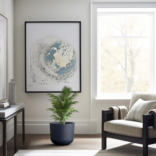 Kante Modern Home Minimalist 13.2" Dia Charcoal Concrete Capsule Planter
