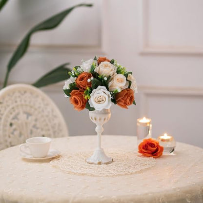 BLOSMON Flower Balls Wedding Centerpieces: 10 Pcs, Terracotta, Fake Rose - color: Terracotta - 3 Colors
