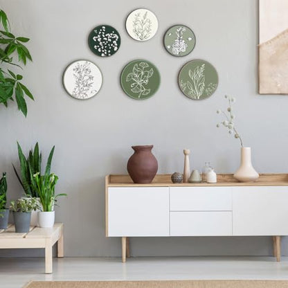 Barydat 6 Pcs Boho Wooden Plant Wall Art Decor,Greenery,8 Inch, 10 Inch - color: Greenery