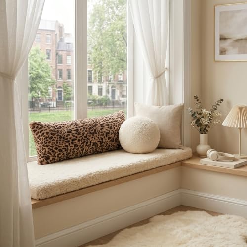 Cheetah Body Pillow Cover 14x36, Faux Fur Fluffy Leopard Long Pillowcase Soft Shaggy Plush Fuzzy Cheetah Print Body Pillow Cover with Zipper for Bed Sofa Couch, Cozy Side Sleeper Pillow Cover - size: 36" x 14" (Pack of 1)