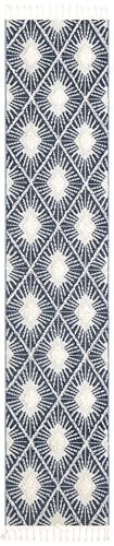 Rugs.com - Boho Rug – 12 Ft Runner Blue Easy-Clean Runner Rug – Modern Bohemian Trellis Design for Hallways and Entryways - color: Blue, size: 2'7" x 12' (Runner)