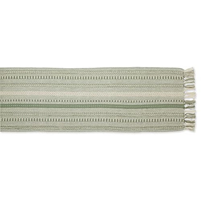 DII Braided Stripe Table Runner, 15x72 with 2.5" Fringe, Artichoke Green - size: 15x72" (15x77", Fringe Included)