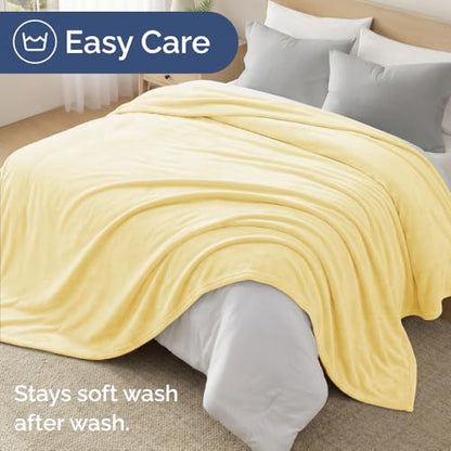 Fleece Blanket Throw- Ultra-Soft Flannel Fleece Blanket - Yellow - color: 03 - Yellow, size: Throw (50" x 60")