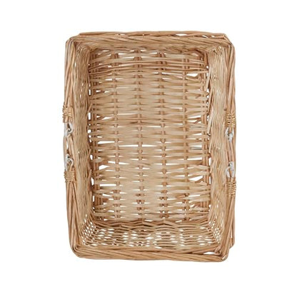 Household Essentials Woven Market Basket, Handwoven Willow Weave, Stylish Handles with Durable Metal Anchors, Classic and Versatile, Attractive, Spacious, Lightweight, Natural - color: Natural