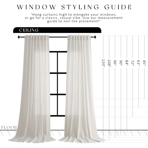 Jowels Natural Linen Curtains 72 Inch Long 2 Panels for Living Room - color: Natural, size: 40"W x 72"L (Pack of 2)
