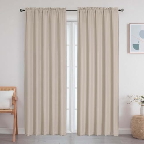 Linen Curtains for Bedroom Living Room 90 Inches Long 2 Panels Set, Light Filtering Faux Linen Textured Soft Airy Solid Rod Pocket Curtains Drapes, Linen, 2 Pcs Each 50Wx90L Inch - color: Linen, size: 50"W x 90"L (Pack of 2)