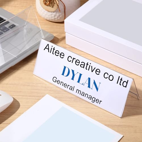 30 Pieces Acrylic Name Plate for Desk, 8.54'' x 3'' Name Tent for Meeting - size: 8.54'' X 3''