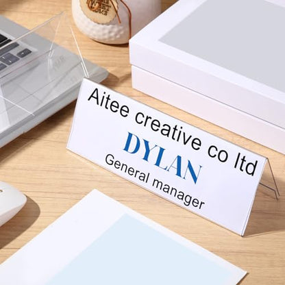 30 Pieces Acrylic Name Plate for Desk, 8.54'' x 3'' Name Tent for Meeting - size: 8.54'' X 3''