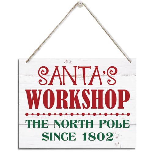 Christmas Decor, Santa Workshop Sign, Santa Gnome Sign, Rustic Hanging Wood Plaque Decoration, Funny Christmas Door Signs, Wall Decoration Art, Farmhouse Home Decor, Front Door Signs - color: Style 13