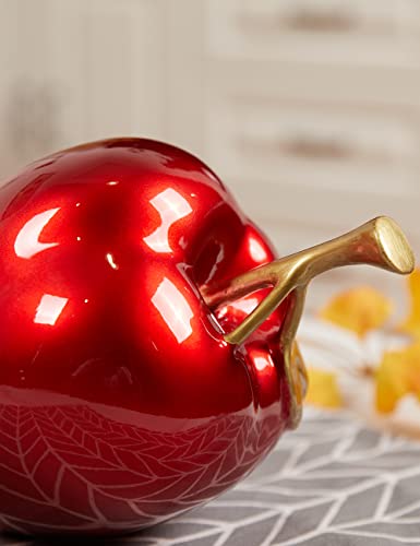 Apple Statue Fruit Sculpture Modern Decor Home Gift 7.0 Inch - color: Red