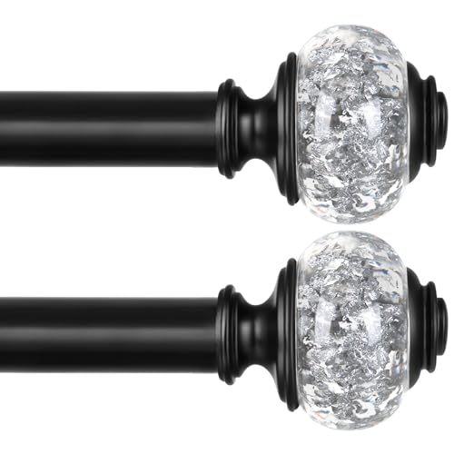 USFOOK Black Curtain Rod 32 to 58 Inch, Drapery Rods for Windows, 2 Pack - color: Black, size: 32-58"(2 Pack)