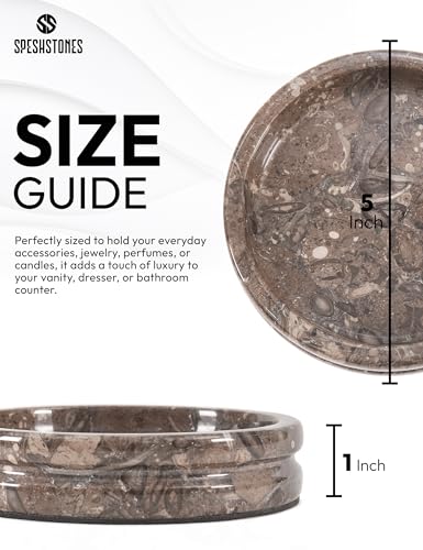 Marble Jewelry Dish, 5" Handmade Trinket Ring Tray - color: Oceanic