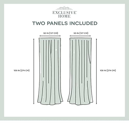 Exclusive Home Darma Sheer Linen Rod Pocket Curtain Panel Pair, 50"x84", Yellow - color: Yellow, size: 50"W x 84"L (Pack of 2)