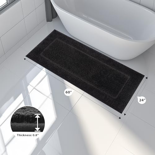 anllugs Bathroom Rugs, 24" x 60" Soft Bath Rugs, Black - color: Black, size: 24" X 60"