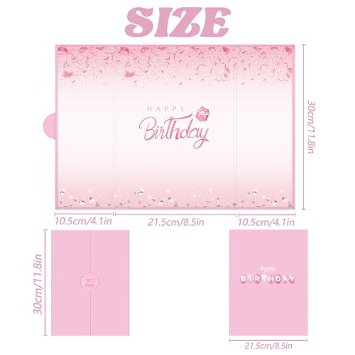Crenics Pink Happy Birthday Guest Signature Book Alternative 18" x 12" - color: Pink - 2