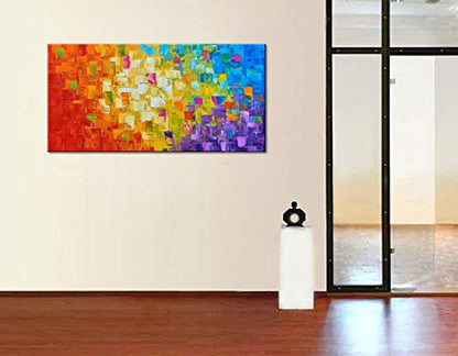 Seekland Art Hand Painted Texture Large Oil Painting on Canvas Modern Abstract Huge Wall Art for Living Room Decor Contemporary Artwork Framed Ready to Hang (Framed 60 * 30 inch) - size: 60"L x 30"W