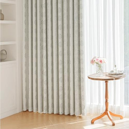 100% Blackout Grey Boho Curtains, 63 Inches, 2 Panels for Bedroom - color: Grey, size: 52"W x 63"L (Pack of 2)