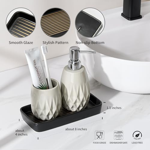 Bathroom Vanity Tray for Countertop,2PC Rectangle Striped Tray,Decorative Bathroom Organizer for Scrubber, Lotion Bottles, Perfume, Jewelry, Candle, Key Trinket Ring(Small,Black) - color: Black Color With Golden Stripes-2 Pcs
