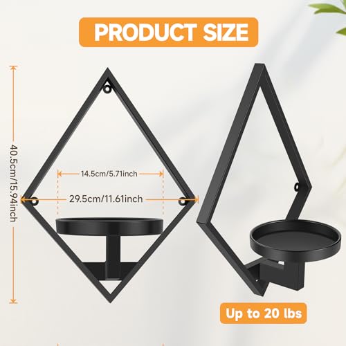 Sbosbo Wall Plant Holder, 3 Pack Metal Floating Shelves Indoor, Window Sill Plant Shelf for Bedroom Bathroom Living Room Home Office - size: 3 Pack