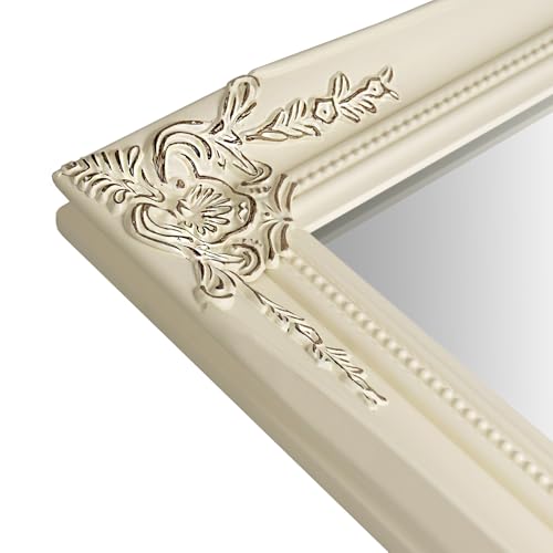 European Style Decorative Mirrors for Wall, Bathroom Mirrors Wall Mounted Mirror (Ivory White)