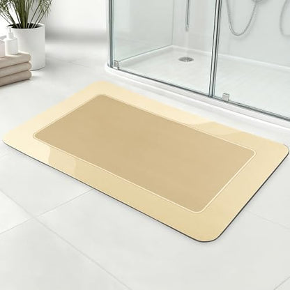ArtyCozy Super Absorbent Stain Resistant Soft Bath Mat, Khaki, 17'' × 27'' - color: Khaki, size: 17‘’×27‘’