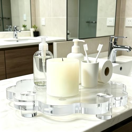 2 Pcs Scalloped Acrylic Risers for Diaplay, Thick Clear Pedestal Stands Candle Tray Riser, Double as Tabletop Jewelry Pland Holder Mini Cake Stand for Home Decor (7.87 inch) - size: 7.87 inch