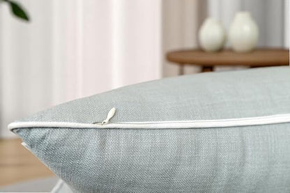 Rudransha Botanical Fern Leaf Embroidery Lumbar Pillow Cover - 12x18 Robin’s Egg Cotton - color: Robins Egg-ferny, size: 18" x 12" (Pack of 1)