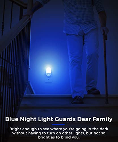 L LOHAS LED Blue Night Light, Night Lights Plug into Wall[2 Pack], 0.6W LED - color: Blue, size: 2 Count (Pack of 1)
