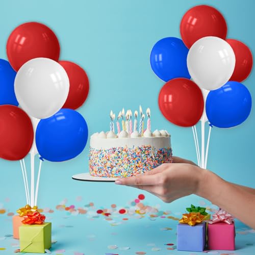ZJDHPTY 4Set Red White and Blue Balloon Stand Patriotic Decorations - color: Red Blue White 4