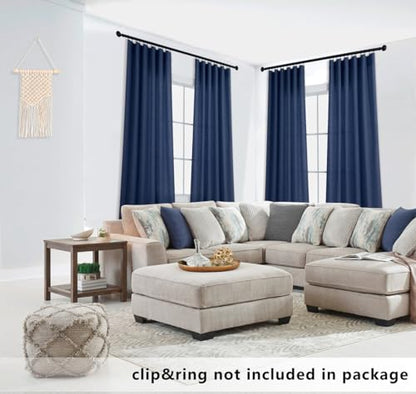 KOUFALL Navy Blue Curtains 84 Inch Length 2 Panels Set,Dark Blue Sheer Linen Boho Moody Curtains for Bedroom Living Room Nursery Boy - color: Navy Blue, size: 52"W x 84"L (Pack of 2)