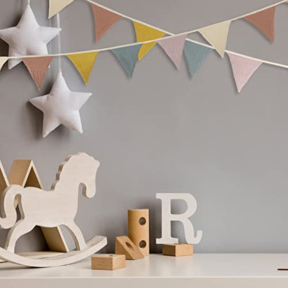 Oudain 2 Pcs Pennant Banner Flags Nursery Garland Triangle, Rainbow Color - color: Rainbow Color