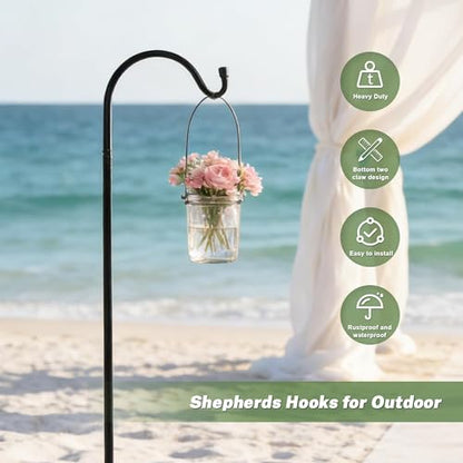 Urban Deco 8 Pack Heavy Duty Shepherds Hook, 37 Inch Tall Plant Hooks - size: 37Inch 8PK