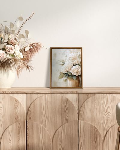 InSimSea Framed Canvas Wall Art Vintage Flower Wall Pictures Room Decor Aesthetic Hydrangea Small Prints Desk Shelf Decor Floral Paintings Farmhouse Artwork for Bedroom Bathroom Office Kitchen 8x10in - color: Hydrangea in Vase, size: 10"L x 8"W