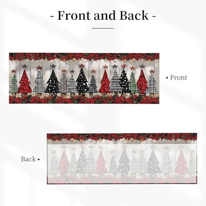 Christmas Trees Curtain Valance 54x18 Inches Window Treatment Rod Pocket Valance for Kitchen Bathroom Bedroom - color: Christmas Trees