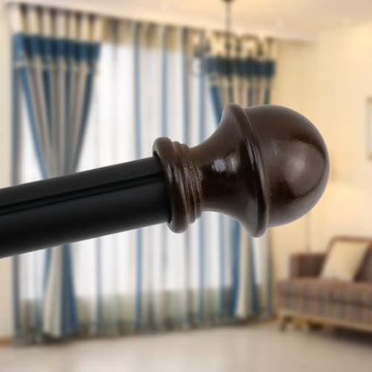 T Tulead Wooden Curtain Rod Finials Drapery Rod Brackets, Brown, 4PCS - color: Brown-4pcs
