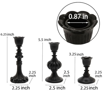 Guichifun Black Candlestick Holder Set of 3 Living Room Decor - color: Black