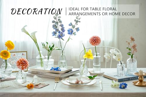 SUPMIND 16Pcs Clear Glass Bud Vase, Small Flower Vase for Centerpieces Bulk - color: Clear