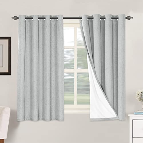 H.VERSAILTEX 100% Blackout Curtains for Bedroom Thermal Insulated Linen Textured Curtains Heat and Full Light Blocking Drapes Living Room Curtains 2 Panel Sets, Glacier Gray, 52x54 Inch - color: Glacier Gray, size: 52"W x 54"L (Pack of 2)