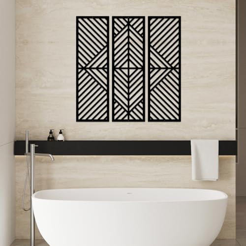 ESTART 3 Pcs Geometric Home Metal Wall Decor, Minimalist Modern Wall Art