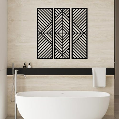 ESTART 3 Pcs Geometric Home Metal Wall Decor, Minimalist Modern Wall Art