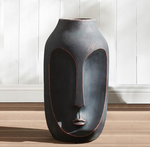 20" Tall Large Statue, Bronze Artificial Stone Statue for Home Garden Decor - color: Bronze-moai, size: 20"