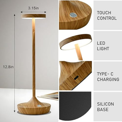 2 Pack Cordless Table Lamps, Rechargeable 6000mAh, 72H Runtime, Waterproof - color: Bamboo Pattern