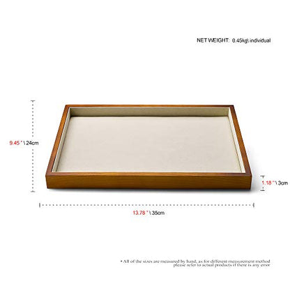 Oirlv Solid Wood Jewelry Tray,Jewelry Drawer Organizer,Watch Tray(Cream) - color: Creamy-white flat tray