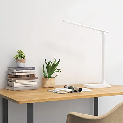 Lepro LED Desk Lamp with USB Charging Port for Dorm Room, 700LM 9.5W, White - color: White