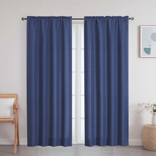 Blue Light Filtering Curtains 72 Inch Long 2 Panels for Bedroom - color: Blue, size: 40"W x 72"L (Pack of 2)
