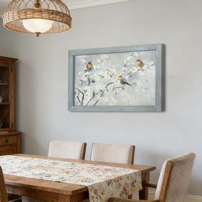 Soft Pastel Birds on Spring Blossom Branches Wall Art 36"Lx24"W - color: Birds on Spring Blossom, size: 36"L x 24"W