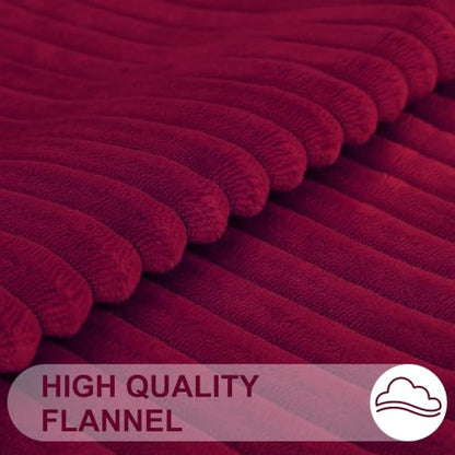 Simmore Fall Soft Burgundy Flannel Throw Pillow Covers 18X18 Set of 2 - color: Burgundy, size: 18" x 18" (Pack of 2)