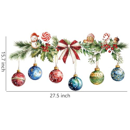 Merry Christmas Wall Decals Hanging Xmas Ball Wall Stickers Window Decor