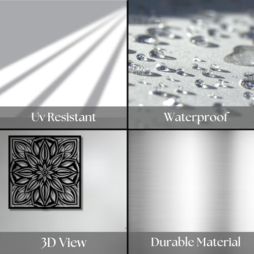 Metal Wall Decor | 17'' x 17'' x 0.05'' Mandala Art Themed Wall Decorations | Handmade Indoor and Outdoor Wall Art (17'' x 17'', Mandala, Black) - size: 17'' x 17'', style: Mandala