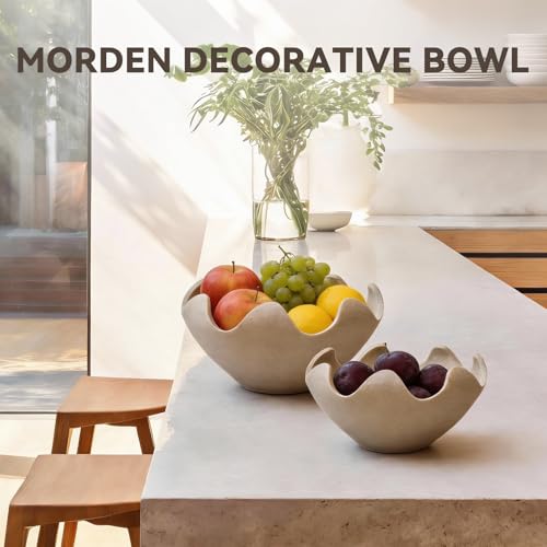 Wavy Decorative Bowl Home Decor, Set of 2 Fruit Bowl Kitchen Counter